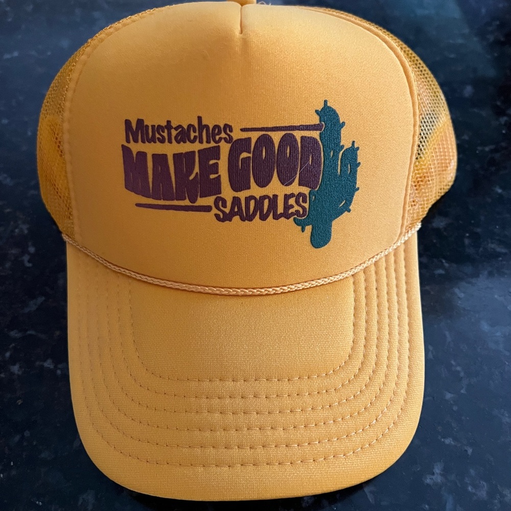 "Mustaches Make Good Saddles" Trucker NEW 💛